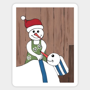 CHRISTMAS Eve Funny Snowman Sticker